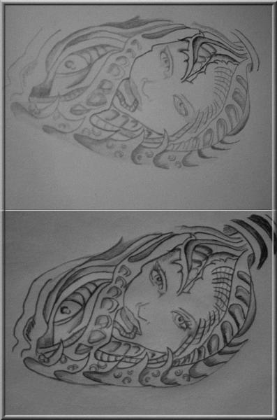Visage style biomecanique
